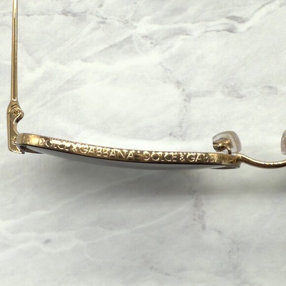 Dolce & Gabbana DG 2242 13348G Black Gold Metal Square Sunglasses Gray Gradient - Picture 9 of 12